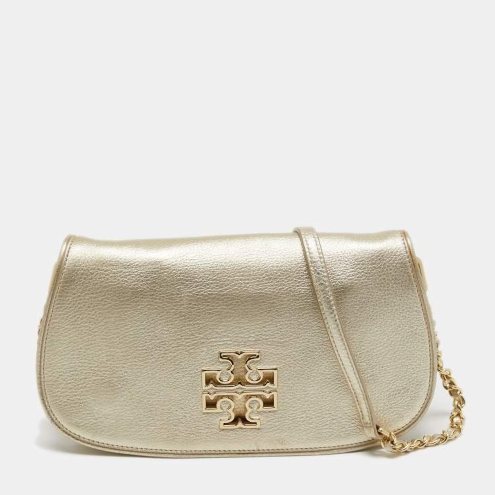Tory Burch Metallic Gold Britten Crossbody
